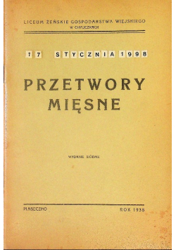 Przetwory mięsne 1938 r.