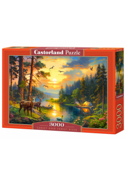 Puzzle 3000 el.  C-300686-2 Sunset over Forest River