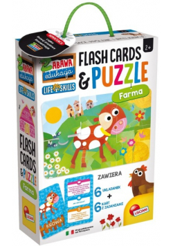 Zabawa i edukacja Układanka dziecięca i flashcards Farma