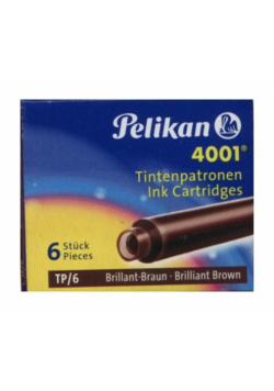 Naboje krótkie Pelikan 4001 TP/6 brązowe 6 sztuk