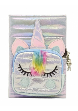 Pamiętnik Unicorn z kieszonką biały STnux