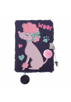 Pamiętnik A5 Włochacz z kłódką 3D My Little Friend Lady Poodle 96 k.
