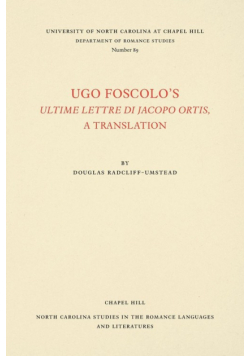 Ugo Foscolo's Ultime Lettere di Jacopo Ortis