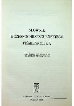 Słownik wczesnochrześcijańskiego piśmiennictwa Tom II
