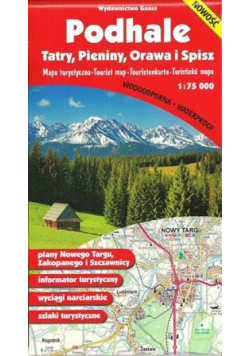 Podhale. Pieniny, Orawa i Spisz. Mapa 1:75 000 foliowana