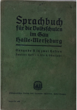 Sprachbuch fur die Volksfchulen im Gau, 1920 r.