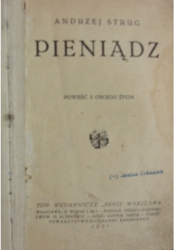 Pieniądz - powieść z obcego życia 1921r.