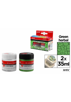 Farba akrylowa ciema zieleń+środek do spękań 2x35