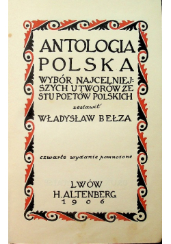Antologia Polska 1906 r.