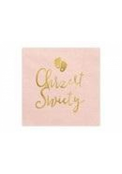 Serwetki Chrzest jasny różowy 33x33cm 12szt