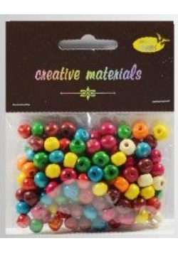 Koraliki drewniane kolorowe ok 26g ok150szt