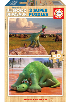 Drewniane puzzle Dobry dinozaur 2 x 50 elementów