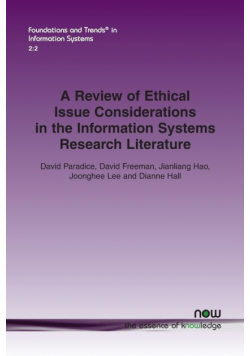 A Review of Ethical Issue Considerations in the Information Systems Research Literature