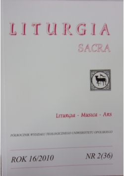 Liturgia sacra. Nr 2 (36)
