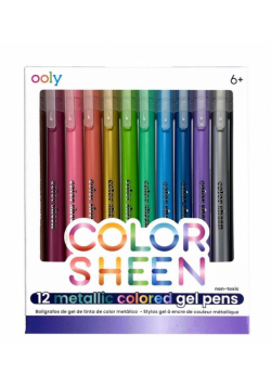 Długopisy żelowe metaliczne Color Sheen 12szt