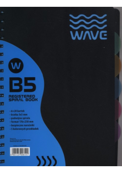 Kołozeszyt B5 Wave w kratkę 120 kartek niebieski