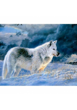 Mozaika diamentowa 5D - Wilk 40x30cm