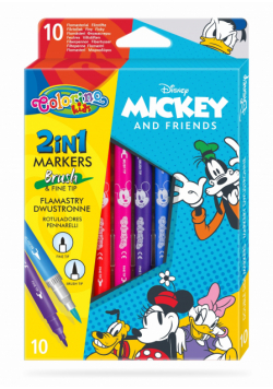 Flamastry dwustronne Colorino Kids 10 kolorów Mickey