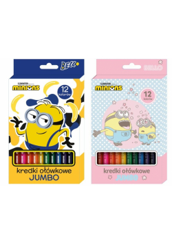 Kredki ołówkowe Jumbo 12 kolorów Minionki