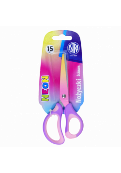 Nożyczki szkolne ergonomiczne Astrakids Neon 15 cm.