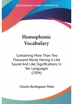 Homophonic Vocabulary
