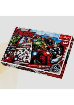 Drużyna Avengers Puzzle 160 + Tatuaże