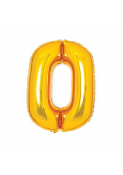 Balon foliowy cyfra 0 złota 47x66cm