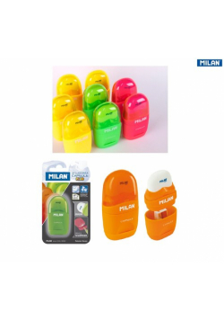 Temperówko - gumka MILAN CAPSULA FLUO blister