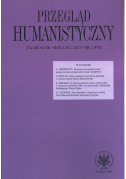 Przegląd Humanistyczny nr 2/2021