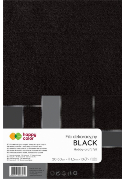 Filc dekoracyjny czarny 5szt HAPPY COLOR