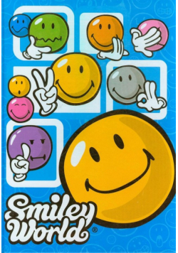Brulion A4 w kratkę 96 kartek Smiley World niebieski