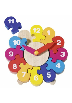 Zegar do nauki godzin Puzzle kwiatek