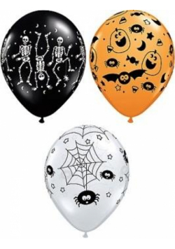 Balony Halloween 3 kolory pastel 30cm 25szt