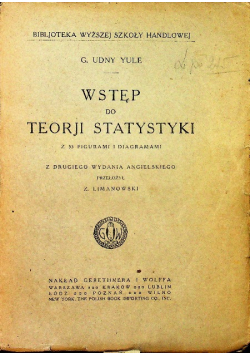 Wstęp do teorji statystyki 1921 r.