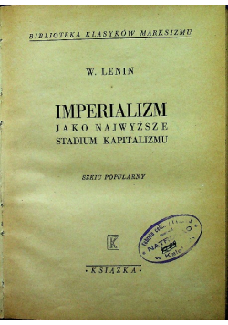 Imperializm jako najwyższe stadium kapitalizmu 1947 r.