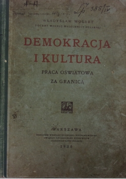 Demokracja i kultura ,1930r.