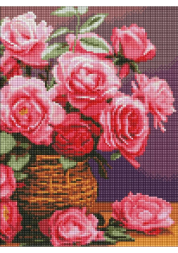 Diamentowa mozaika - Kolorowe róże 30x40cm