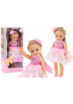 Lalka w różowej sukience 38cm