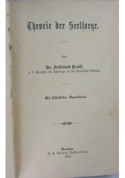 Theorie der Seelsorge, 1885 r.