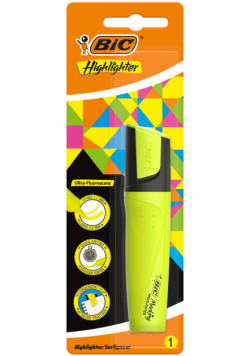 Zakreślacz BIC Highlighter Flat żółty Blister 1szt