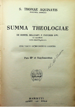 Summa theologiae Part 3 1948 r.