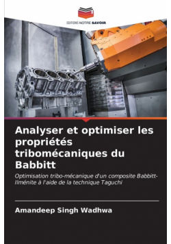 Analyser et optimiser les propriétés tribomécaniques du Babbitt
