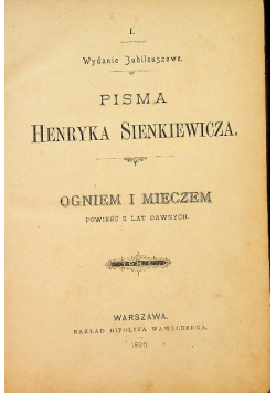 Ogniem i mieczem Tom I 1896