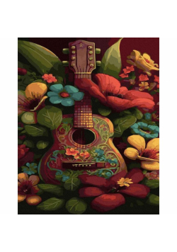 Malowanie po numerach - Gitara w ogrodzie 40x50cm