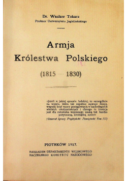 Armja Królestwa Polskiego 1815 - 1830, 1917 r.