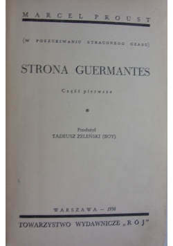 Strona Guermantes, część I. 1938 r.
