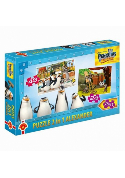 Puzzle Pingwiny z Madagaskaru 2 w 1