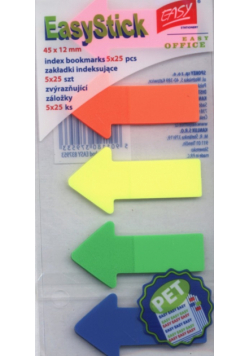 Zakładki indeksujące neonowe 45x12 mm 5x25 sztuk