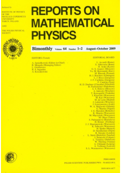 Reports on Mathematical Physics 64/1-2 2009