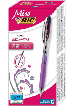 Długopis Miss BIC Atlantis niebieski pudełko 12 sztuk